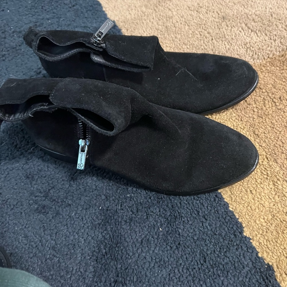 Black suede booties